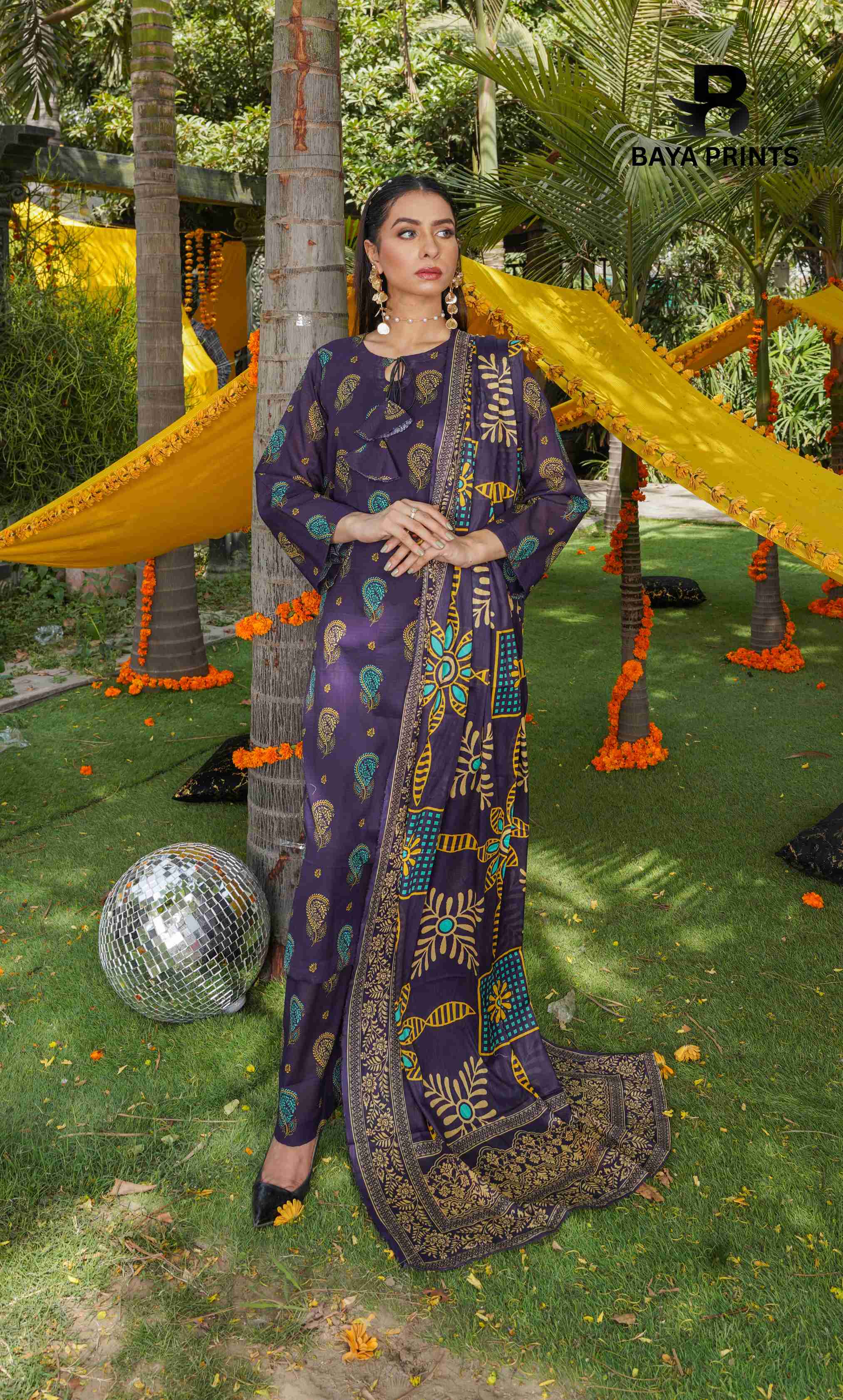 3 Piece Unstitched Printed Lawn Suit -BA-V7