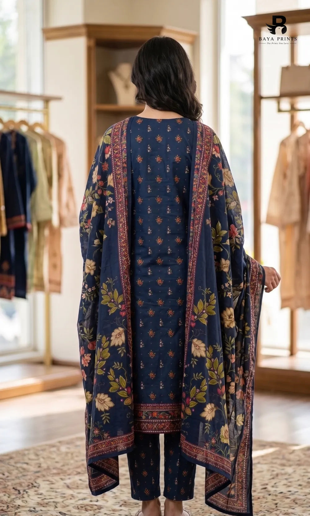 3 Piece Unstitched Printed Viscose Suit-BA-V11