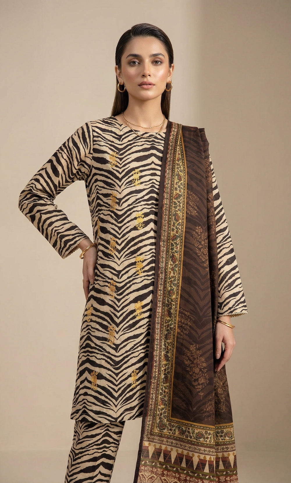 Suhana – 3 Piece Lawn | Embroidered Floral Front -01