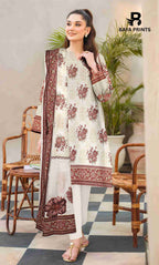 3 Piece Unstitched Printed Lawn Suit -BA-V32-1