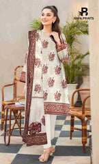 3 Piece Unstitched Printed Lawn Suit -BA-V32-1