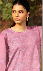 3PC Luxury Embroidered Unstitched Lawn Suit - ZED-V3-01
