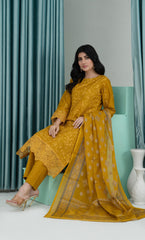3PC Embroidered Unstitched Lawn Suit -Z 04