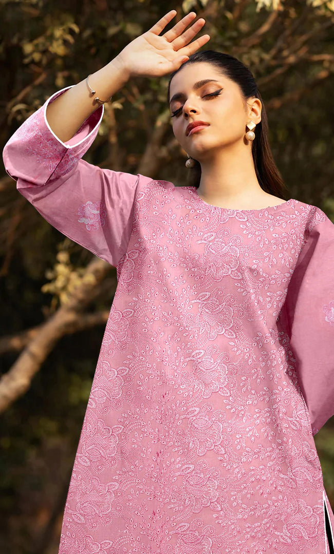 3PC Luxury Embroidered Unstitched Lawn Suit - ZED-V3-01 Main Image