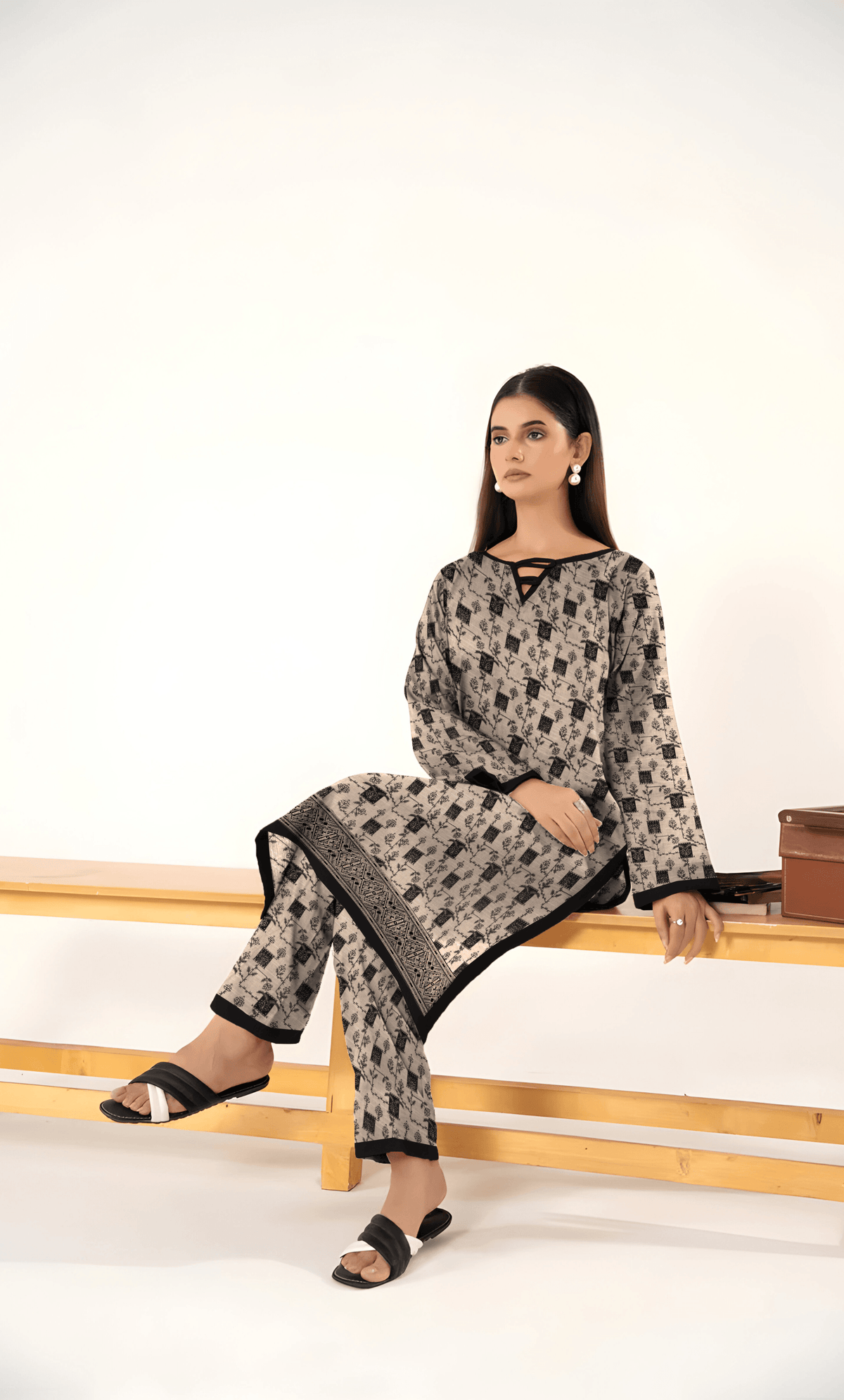 2PC Unstitched Khadar Suit  BA-K-V7 -23