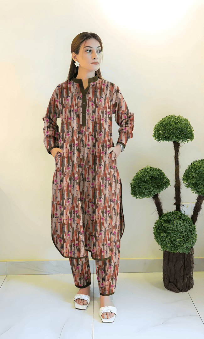 2PC Premium Linen Unstitched-DE V6 -29 Hover Image