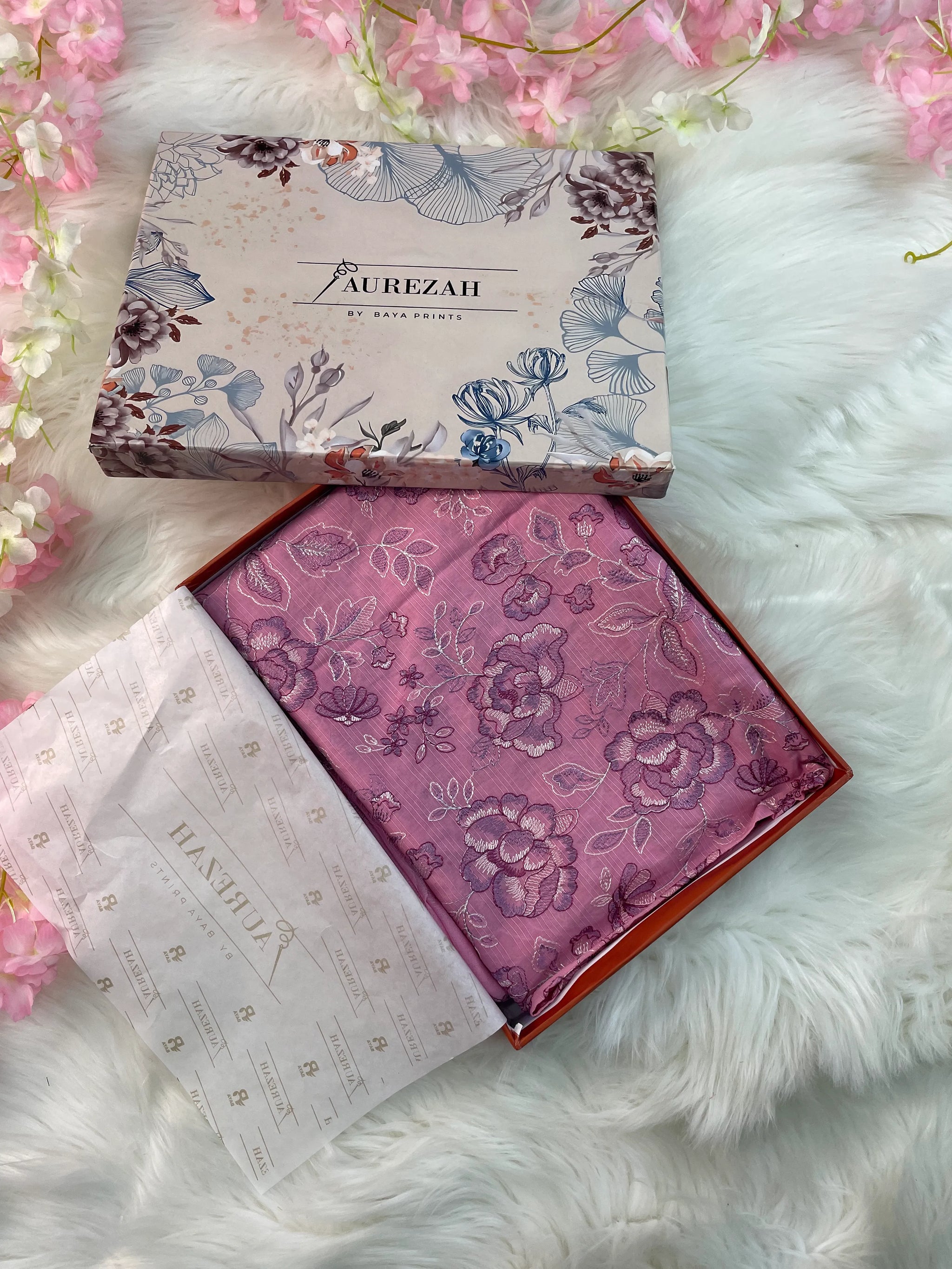 3PC Embroidered Unstitched Lawn Suit | Nafasat-02