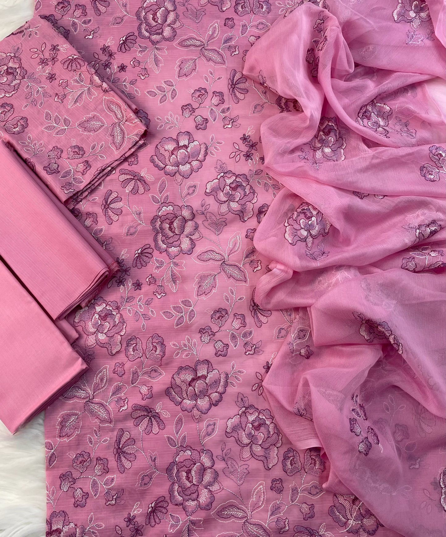 3PC Embroidered Unstitched Lawn Suit | Nafasat-02