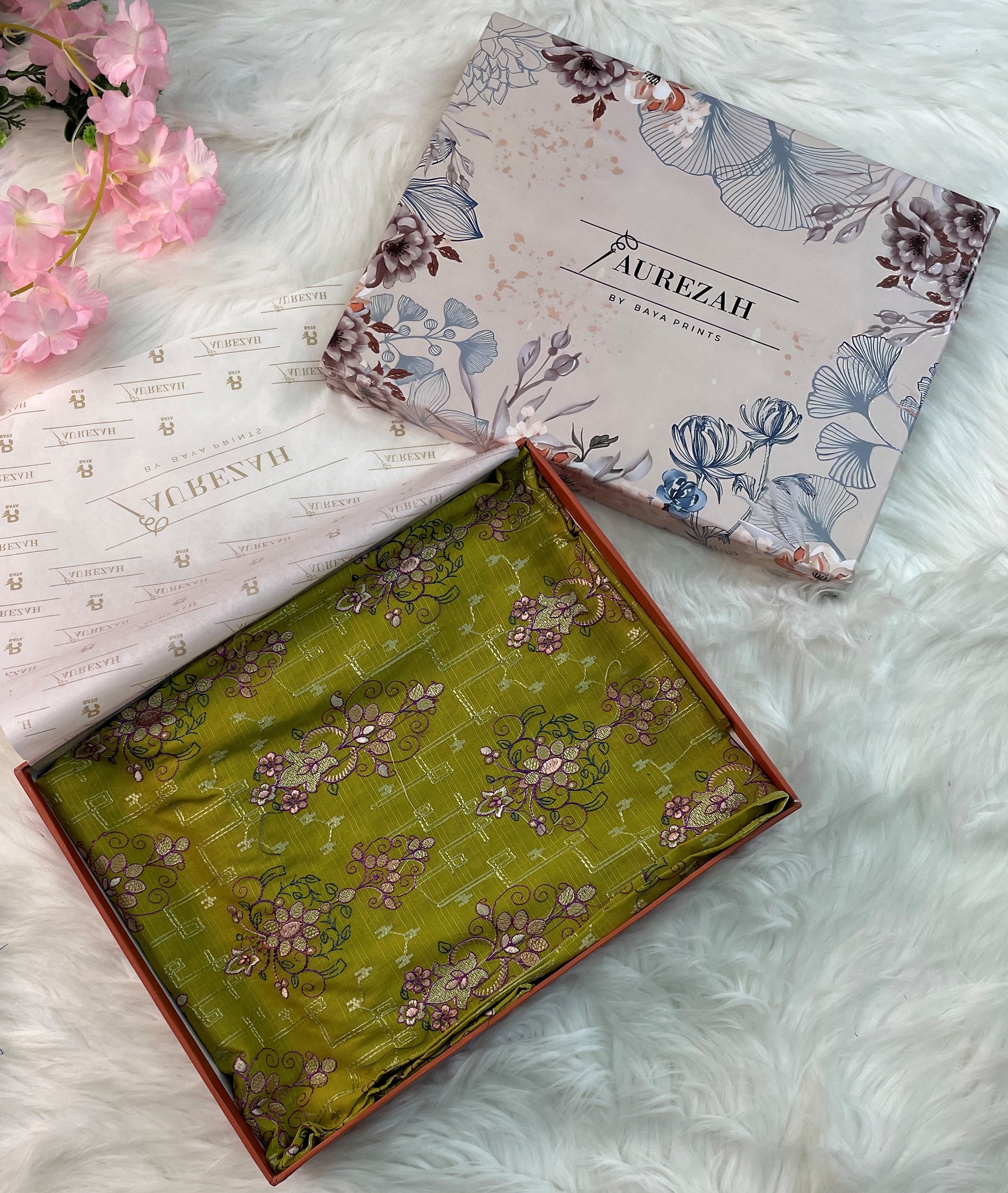 3PC Embroidered Unstitched Lawn Suit | Nafasat-05