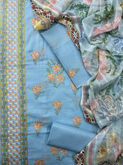3-Piece | Unstitched Luxury Embroidered Lawn Suit | Nayab