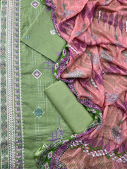 3-Piece | Unstitched Luxury Embroidered Lawn Suit | Nayab