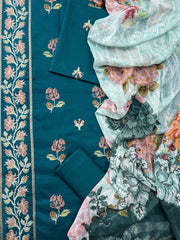 3-Piece | Unstitched Luxury Embroidered Lawn Suit | Nayab