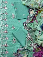3-Piece | Unstitched Luxury Embroidered Lawn Suit | Nayab