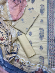 3-Piece | Unstitched Luxury Embroidered Lawn Suit | Nayab
