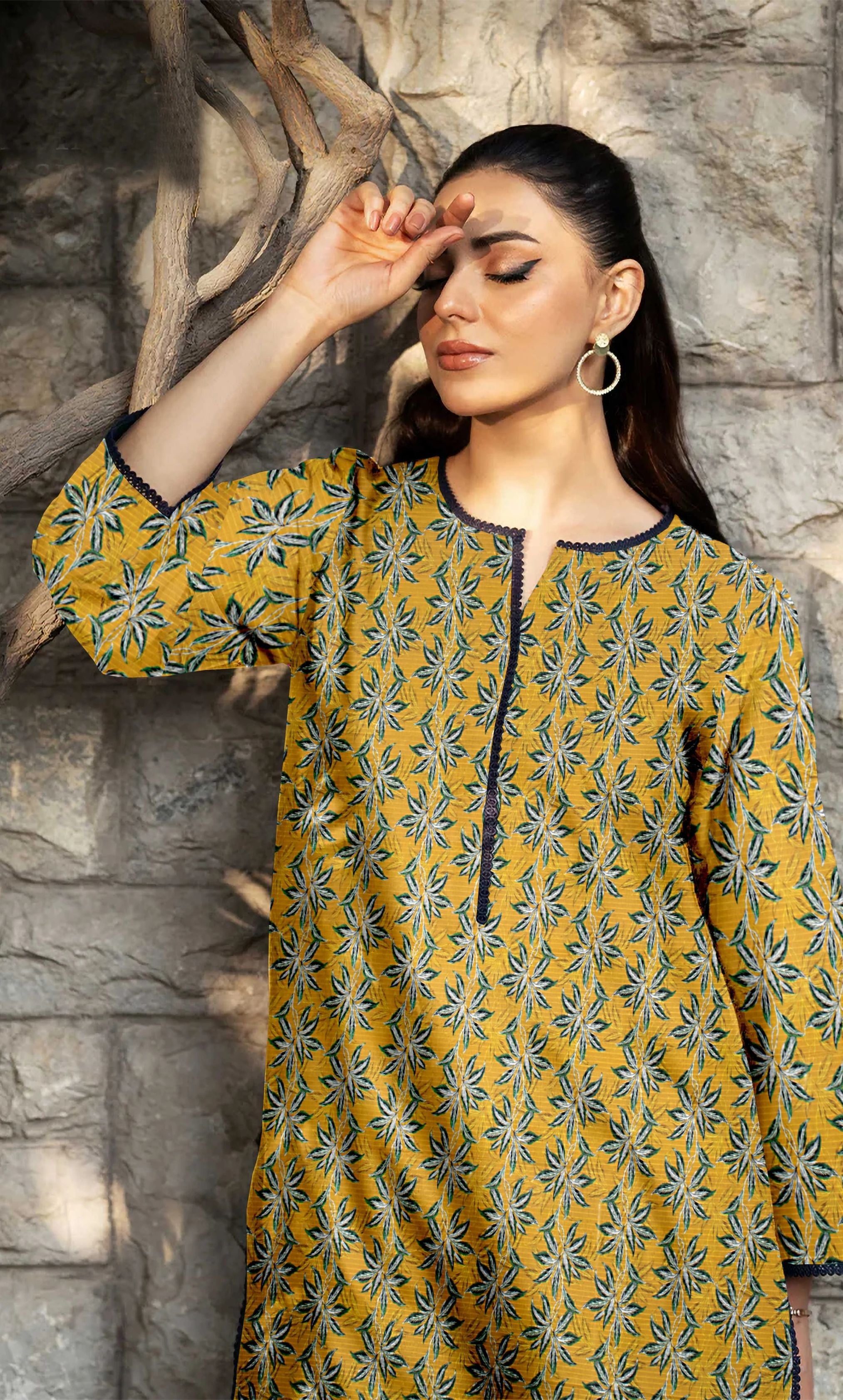 2PC Unstitched Printed Lawn Suit  - BD-V6-20