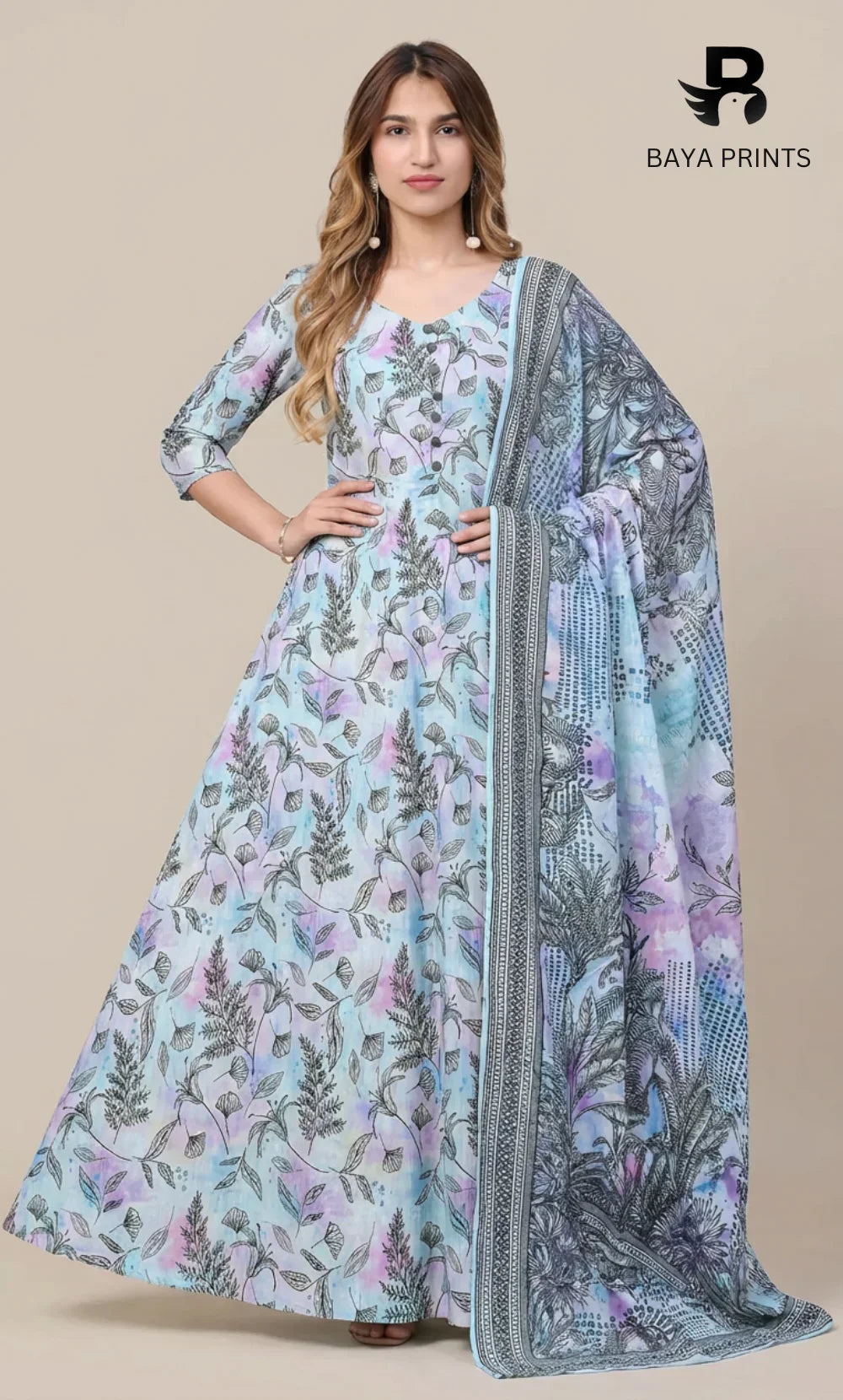 3 Piece Unstitched Premium Lawn Suit- BA-V-14