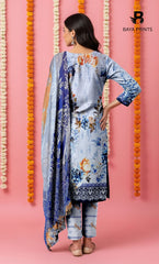 3 Piece Unstitched Printed Doria Viscose Suit with Bamber Dupatta BA-V7-004
