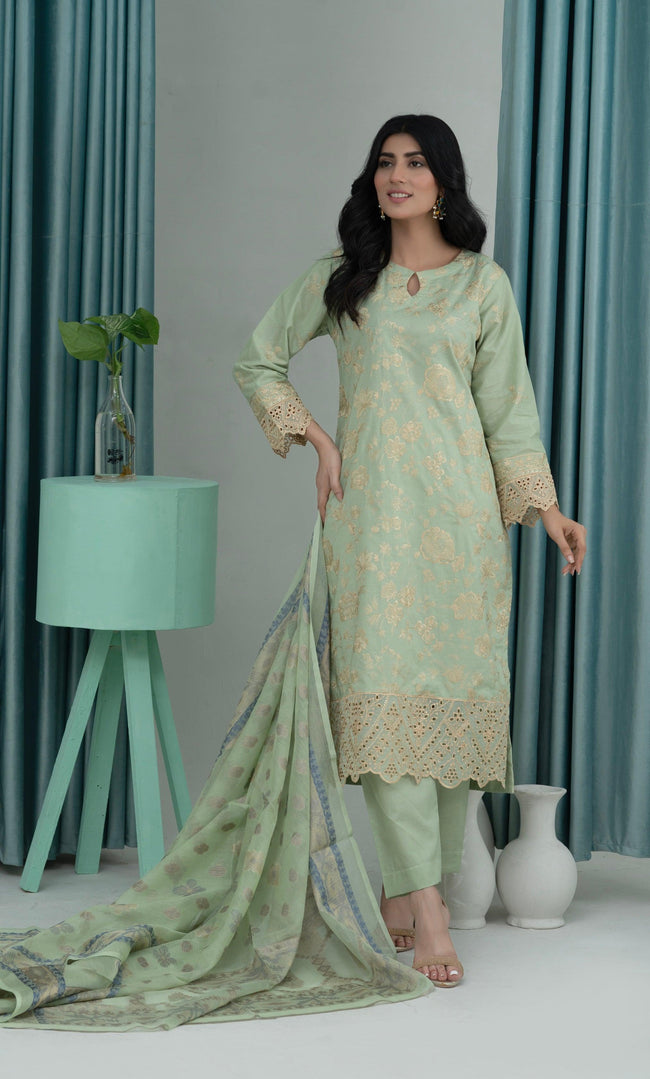 3PC Embroidered Unstitched Lawn Suit -Z 07 Hover Image