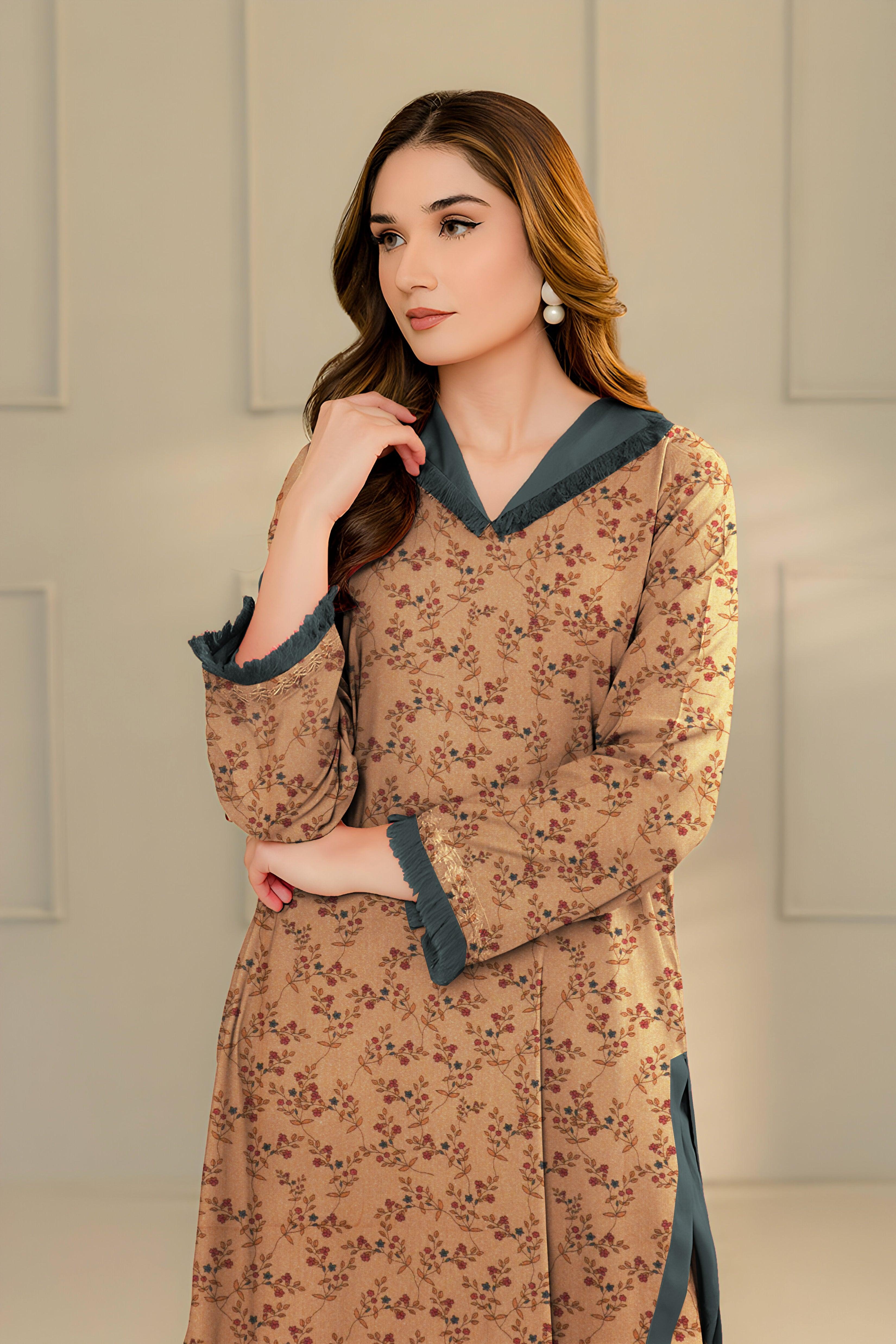 3 Piece Unstitched Karandi Suit -V10- 05