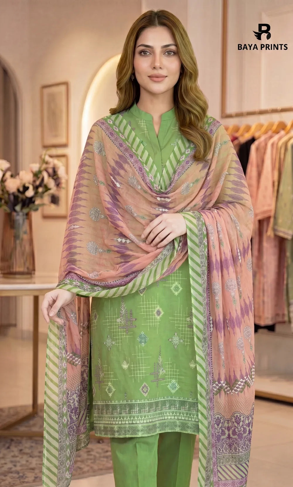 3-Piece | Unstitched Luxury Embroidered Lawn Suit | Nayab