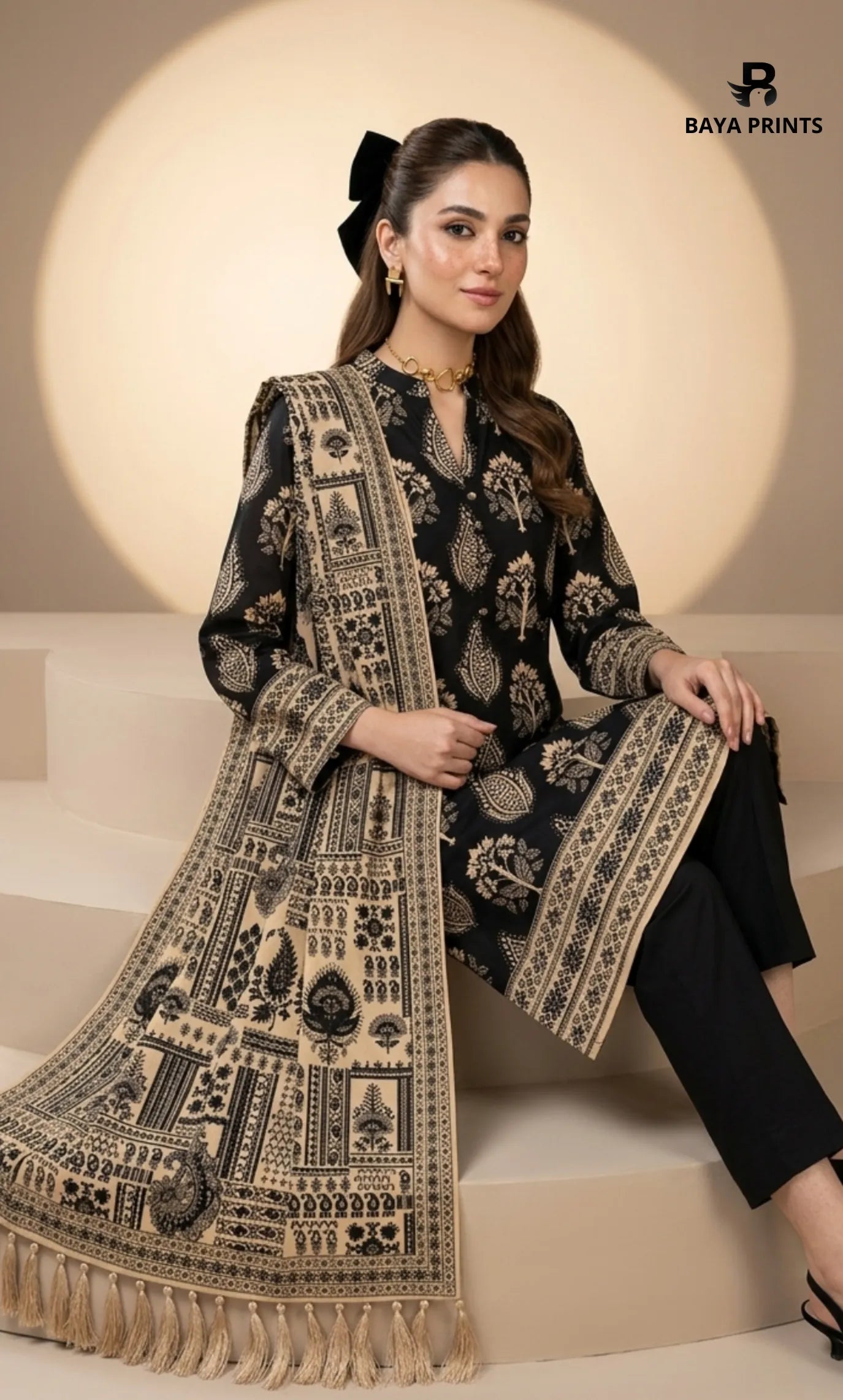 3PC Printed Lawn | Unstitched |  B&S