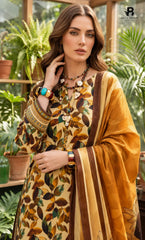 3PC Printed Linen | Unstitched | BA-V1-04