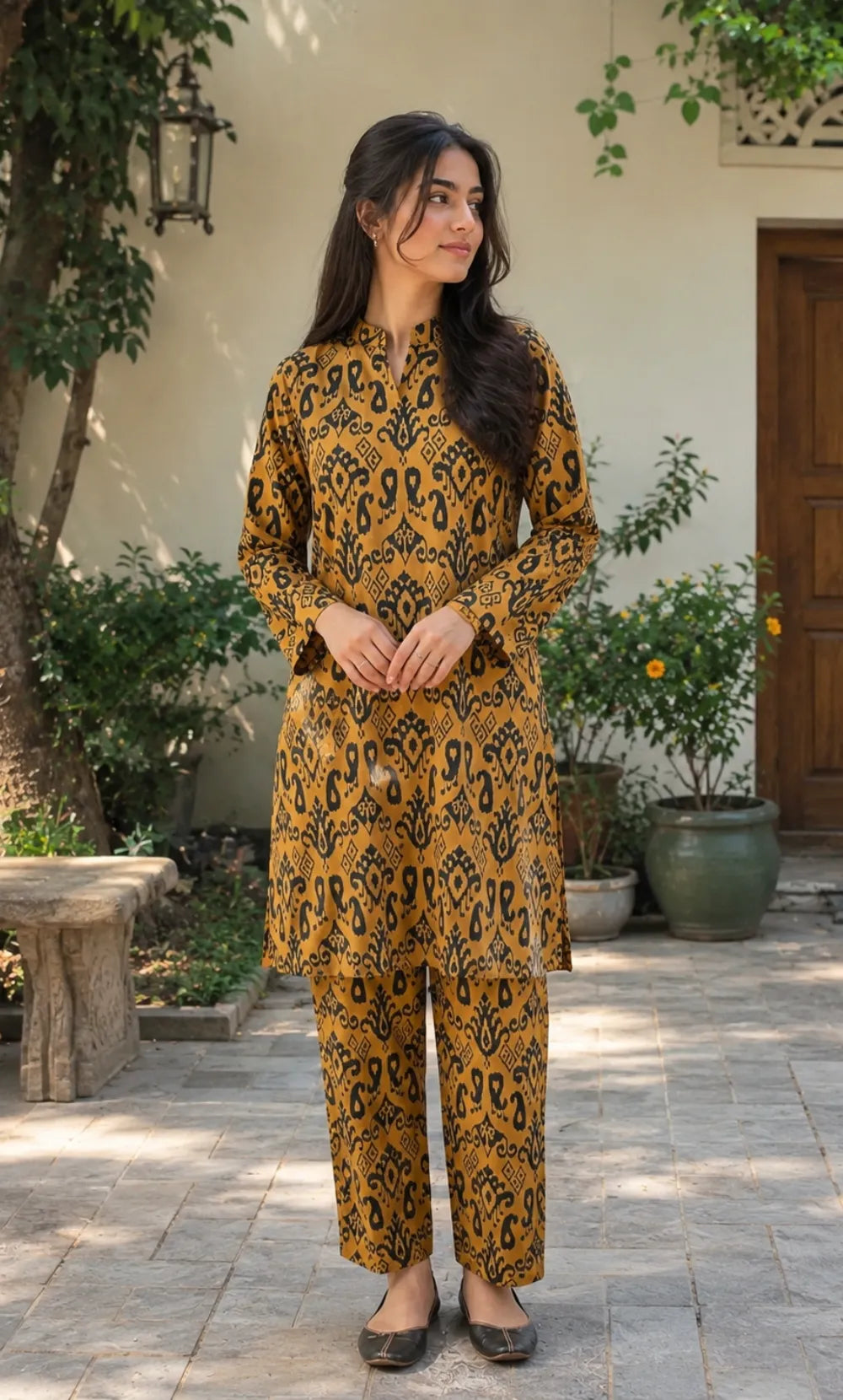 2PC Unstitched Printed Lawn Suit -Orlina