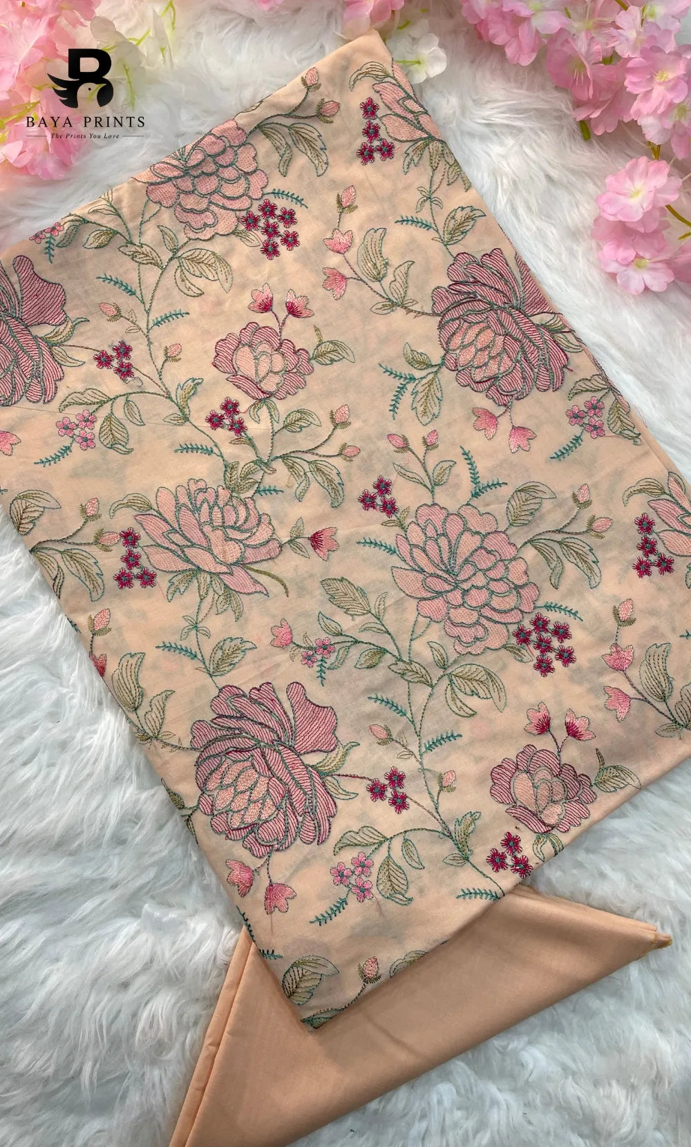 2PC Premium Embroidered Lawn |Unstitched | Breez