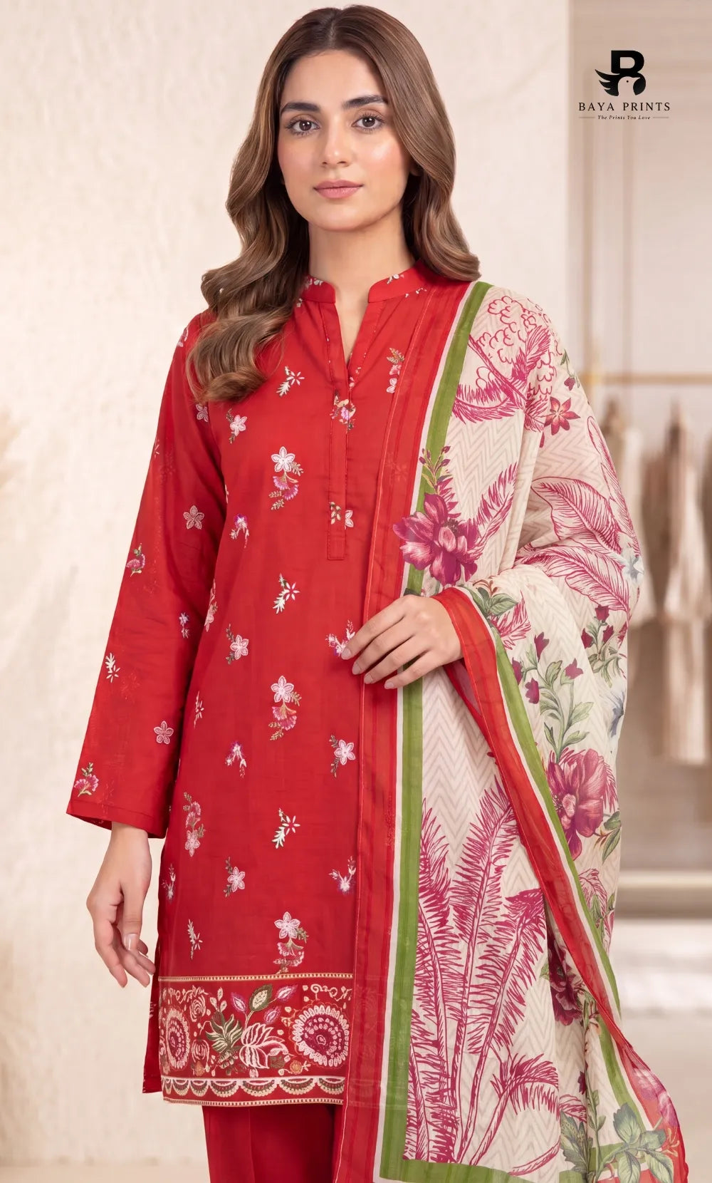 3-Piece | Unstitched Luxury Embroidered Lawn Suit | Nayab