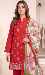 3-Piece | Unstitched Luxury Embroidered Lawn Suit | Nayab