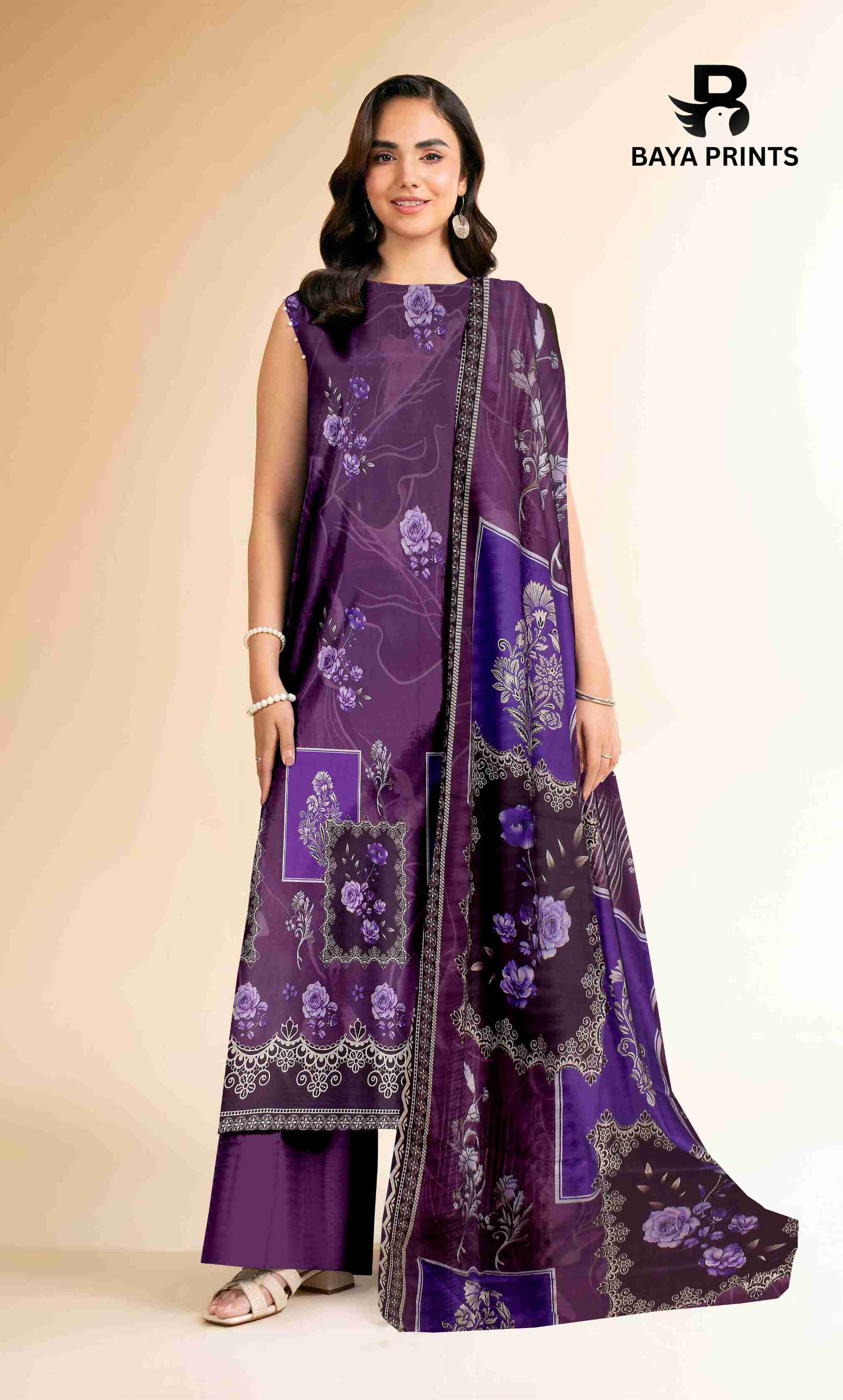 3 Piece Unstitched Printed Lawn Suit -BA-V32-9