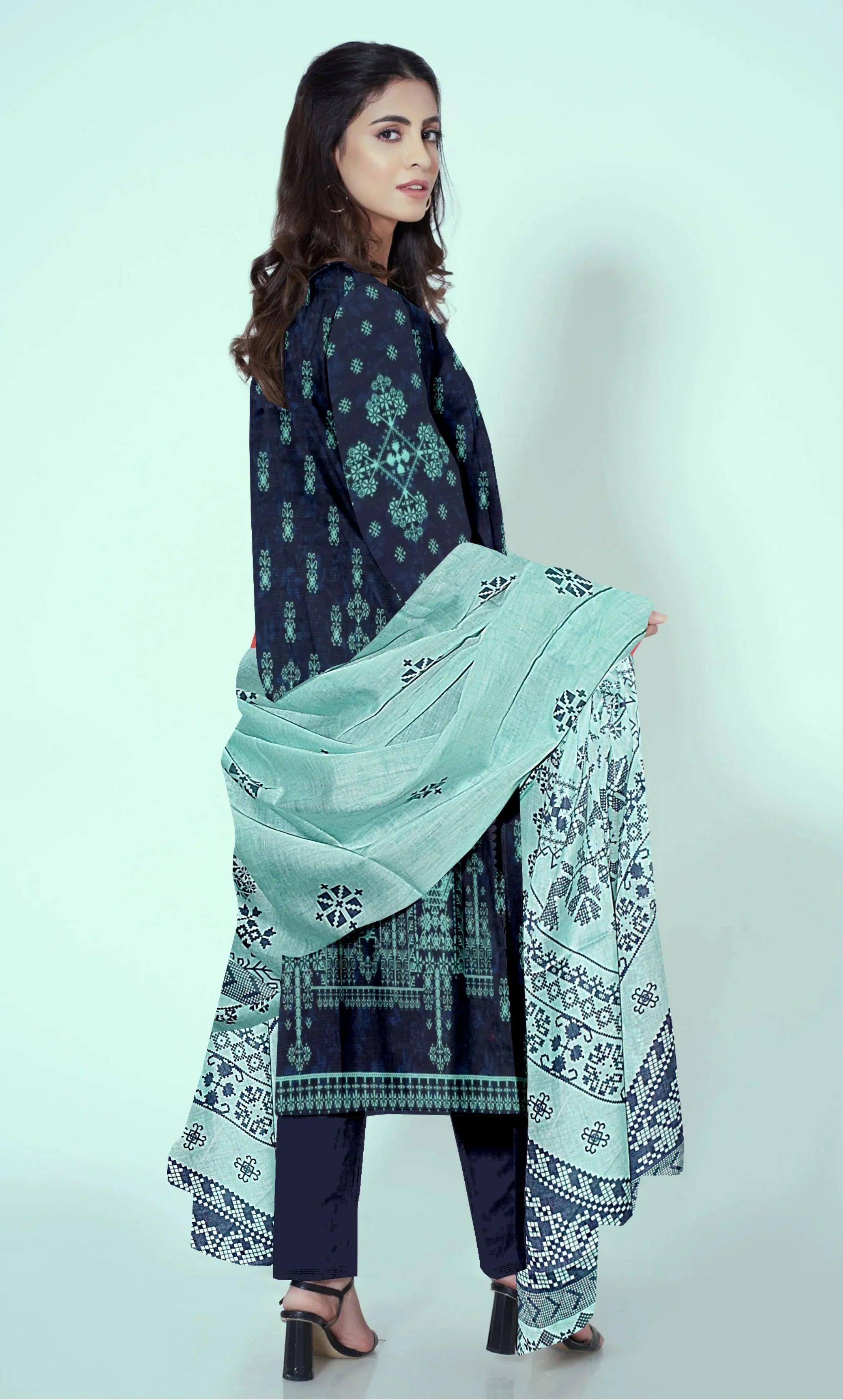 3 Piece Unstitched Lawn Suit -v20-26