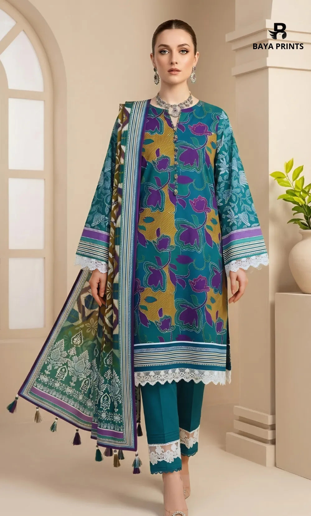 3PC Printed Lawn | Unstitched |  KHD