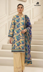 3PC Printed Lawn | Unstitched | BA-V25