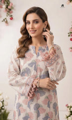 3PC Premium Embroidered Karandi | Unstitched | Nazakat - 08