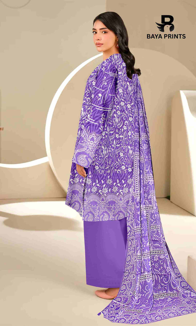 3 Piece Unstitched Printed Lawn Suit -BA-V28-10 Main Image