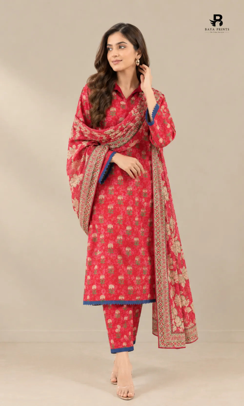 3PC Premium Linen Unstitched   -BA-SL-05