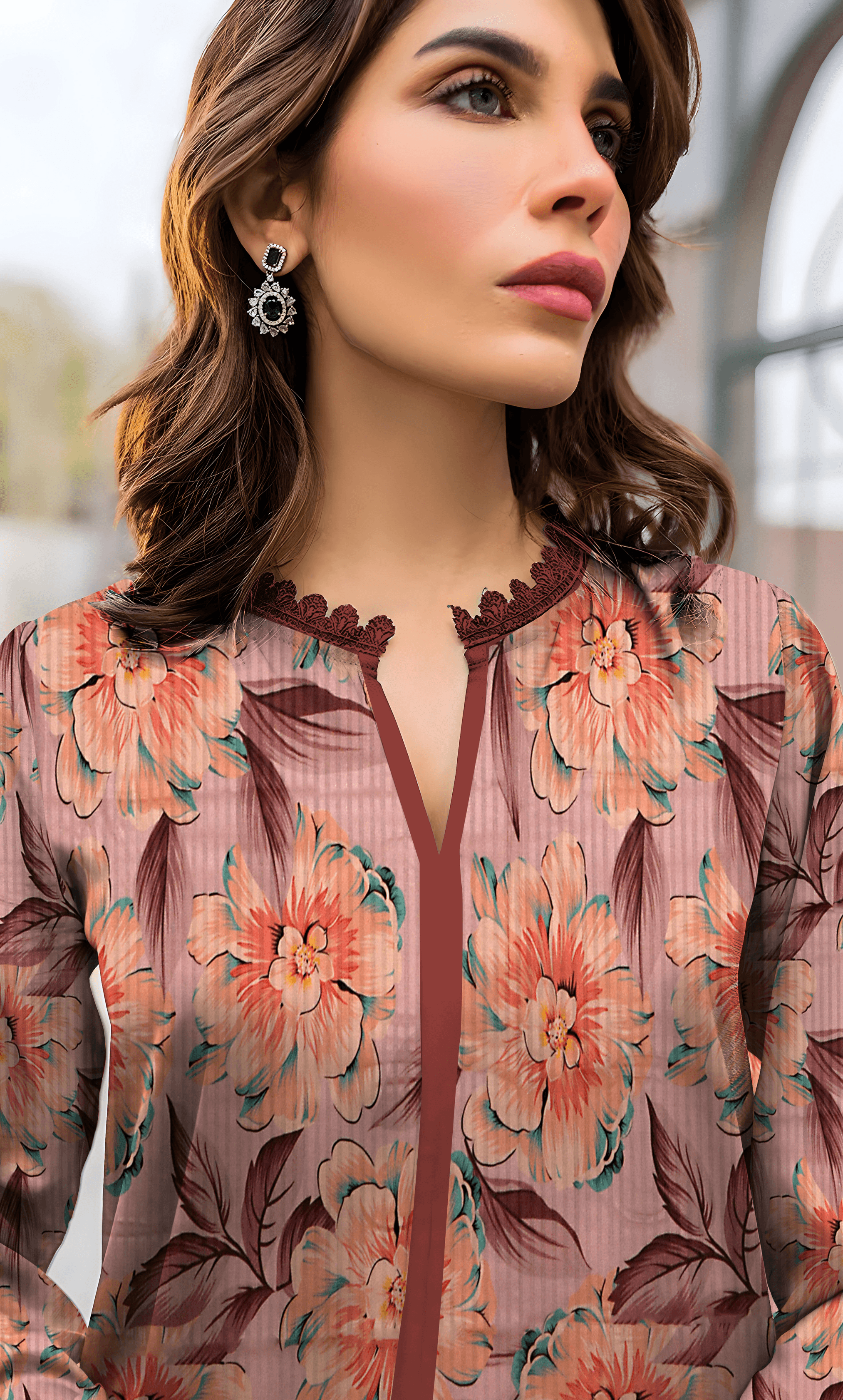 2PC Premium Linen Unstitched-DE V6 -020