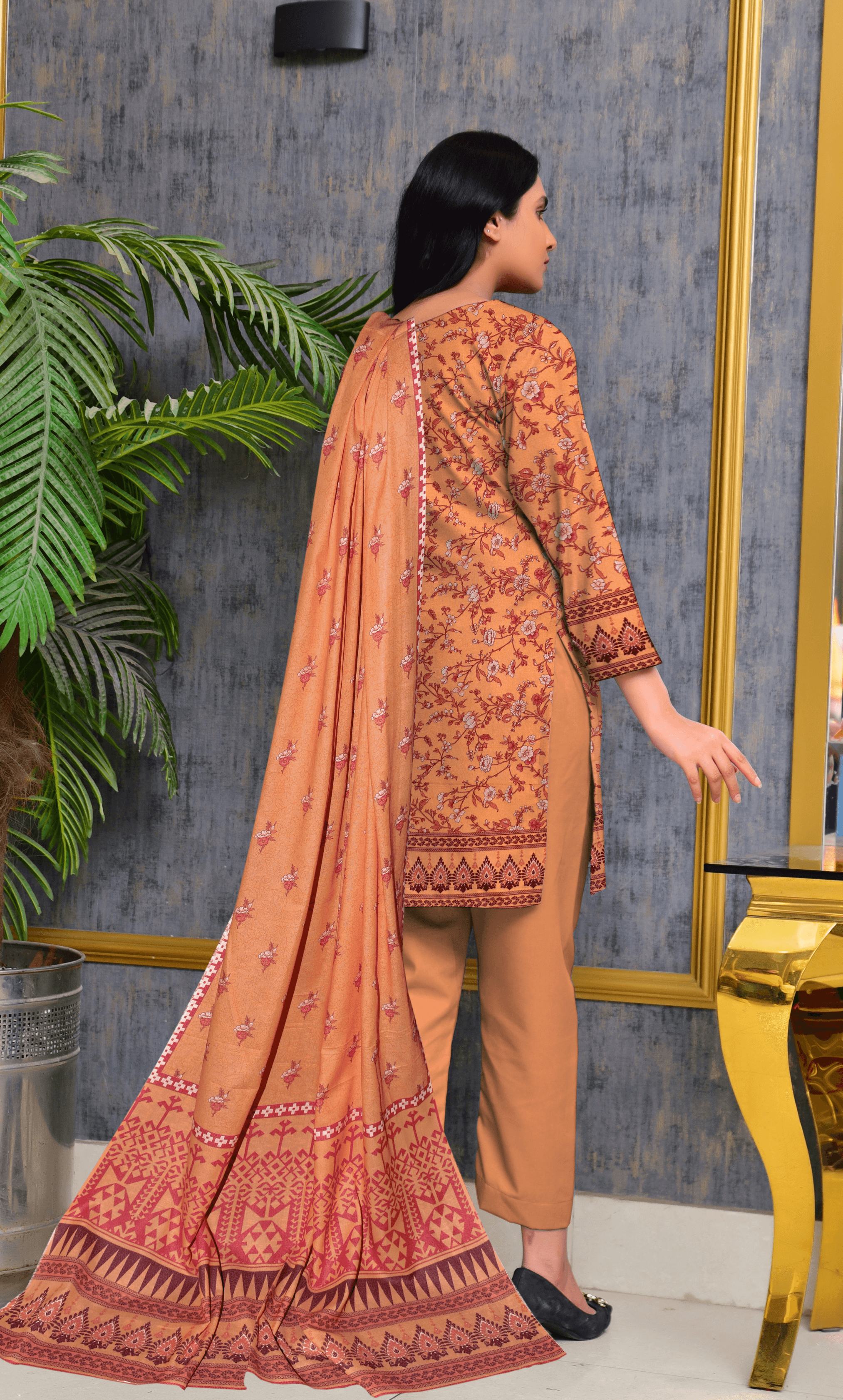 3 Piece Unstitched Karandi Suit -V1- 06