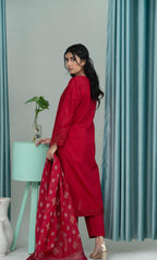 3PC Embroidered Unstitched Lawn Suit -Z 01