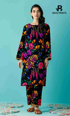 2PC Unstitched Printed Lawn Suit - BA-V7-07