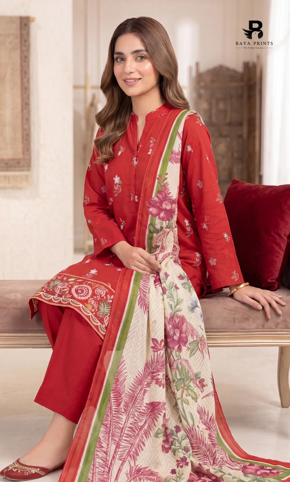3-Piece | Unstitched Luxury Embroidered Lawn Suit | Nayab