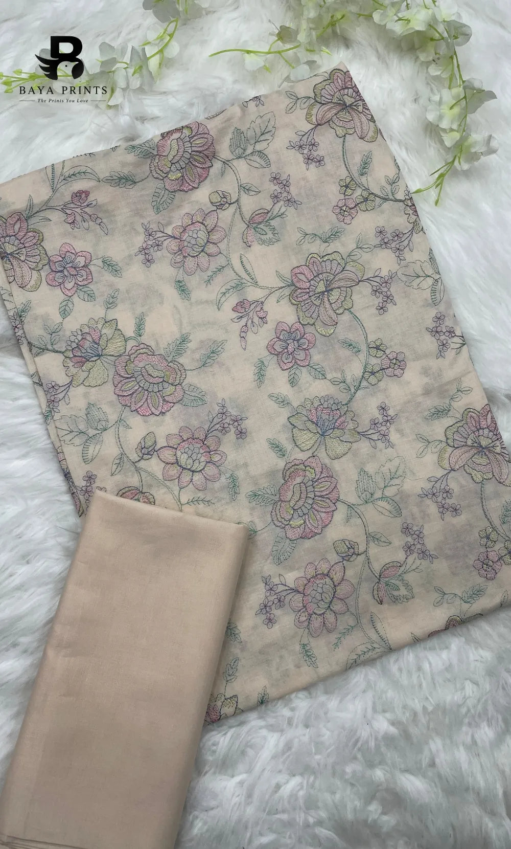 2PC Premium Embroidered Lawn |Unstitched | Breez