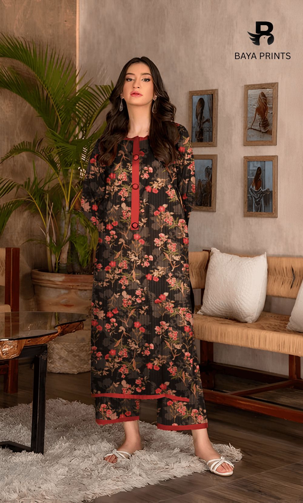 2PC Premium Linen Unstitched-DE V6 -005