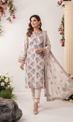 3PC Premium Embroidered Karandi | Unstitched | Nazakat - 08