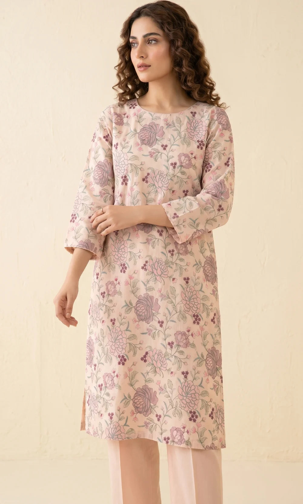 2PC Premium Embroidered Lawn |Unstitched | Breez