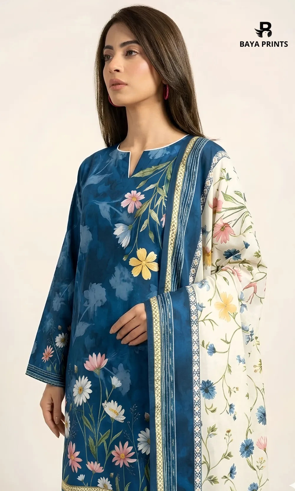 3PC Printed Doria  Lawn | Unstitched | BA-V27