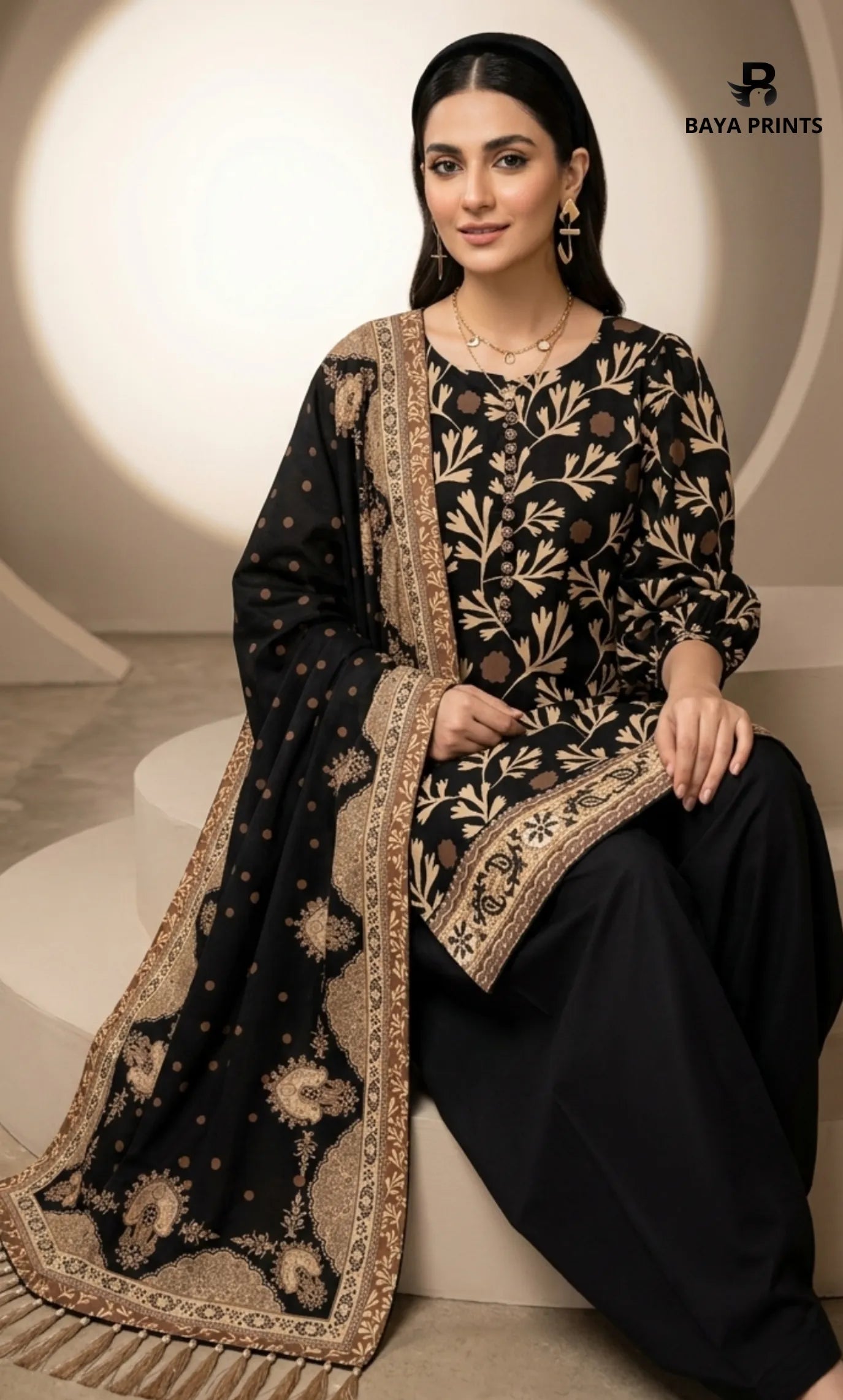 3PC Printed Lawn | Unstitched |  B&S
