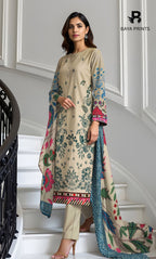 3 Piece Unstitched Karandi Suit BA-V5 004