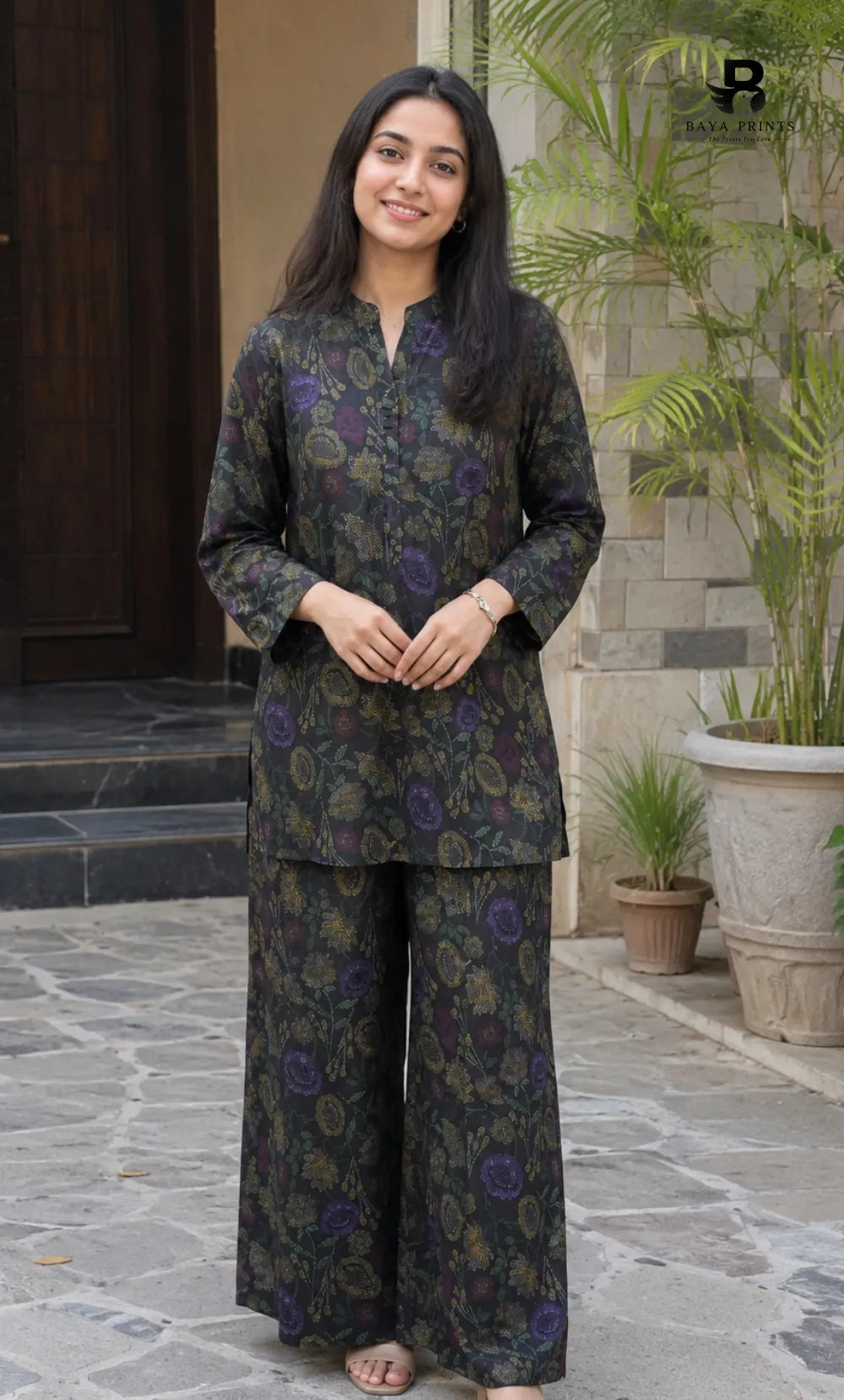 2PC Unstitched Printed Lawn Suit -Orlina